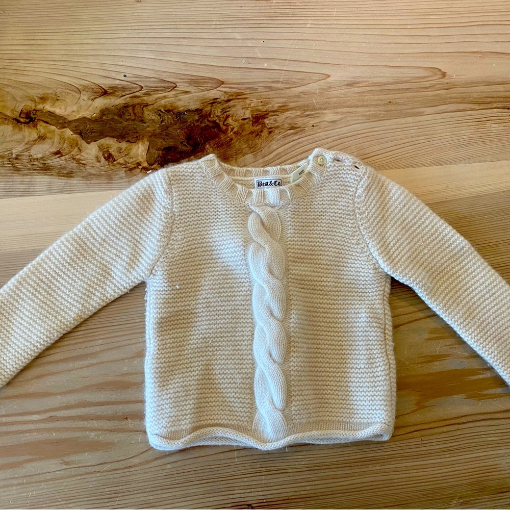 Best and Co toddler crème cashmere sweater 18-24 months